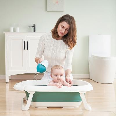 China Amazon Toddler Baby Plastic Bath Tub Eco-Friendly Portable Sustainable Hot Sale Big Size With Foldable Stand for sale