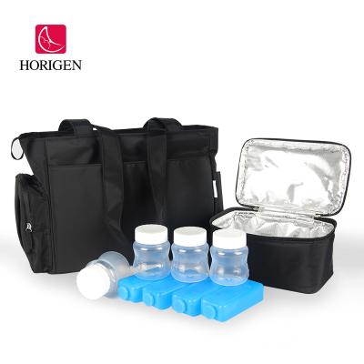 China 100% Eco-friendly Horigen Stylish Multifunctional Mother's Breastpump Diaper Bags With Handle for sale