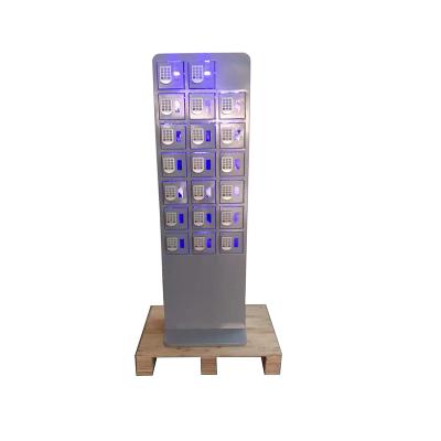 China Mobile Power Standing Charging Kiosk with 20 Pockets and 3 Types Connector for sale