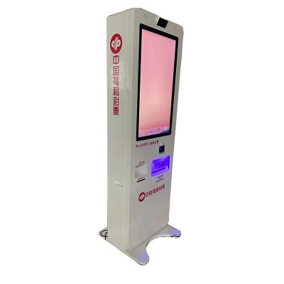 China Lottery Ticketing Ticketing Vending Kiosk With 32 Inch Touch Screen Temperature Checking Function for sale