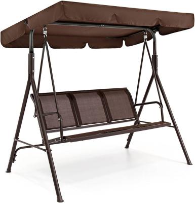 China Modern Outdoor Convertible Canopy 3-Seater Swing Chair Bench w/Weather Resistant for sale