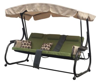 China Modern Outdoor 2 Seater Swing Chair 2 Seater Outdoor Swinging Hammock Canopy Cushioned for sale