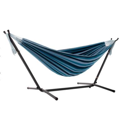 China Modern Custom Portable Outdoor Camping Garden Color Cotton Adult Hammock With Steel Stand for sale