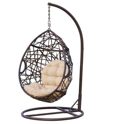 China Outdoor High Quality Outdoor Teardrop Wicker Drop Garden Weather Furniture Egg Hanging Chair for sale