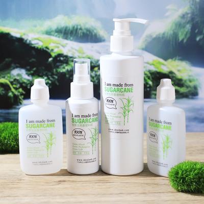 China Idealpack Eco-Friendly Cosmetic Plastic Skin Care Bottle Supplier Plastic Packaging Sugarcane Lotion Shampoo Bottles for sale