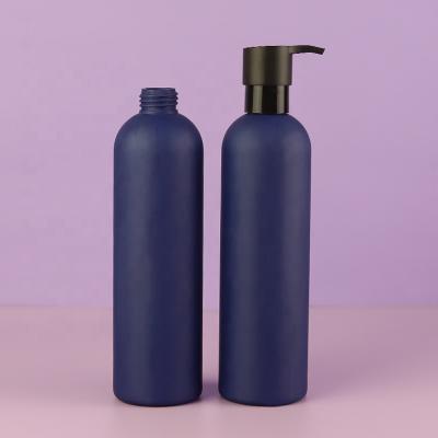 China Personal Skin Care Packaging Custom Size 24/410 Cosmetic Bottle Neck Around Shoulder PE Dark Blue Plastic Lotion Bottle for sale