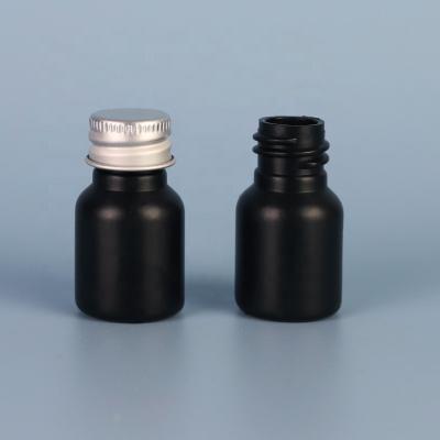 China Personal Skin Care Packaging 0.33 oz Custom Size 18/410 Mini Sample Bottle 10ml Black PE Plastic Bottles for sale