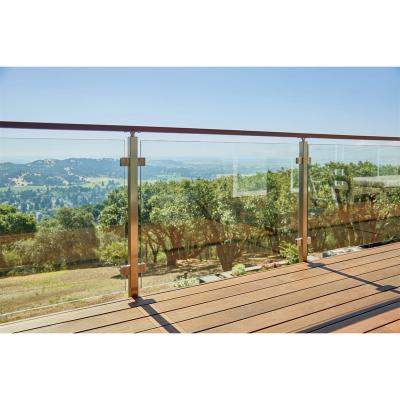 China Modern Outdoor Metal Balcony Deck Rail Staircase Rail Stainless Steel Baluster Fence Design for sale