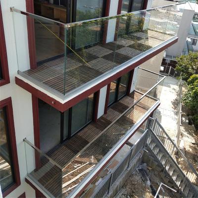 China Modern Design Stainless Steel U Channel Tempered Glass Frameless Balcony Balustrade for sale