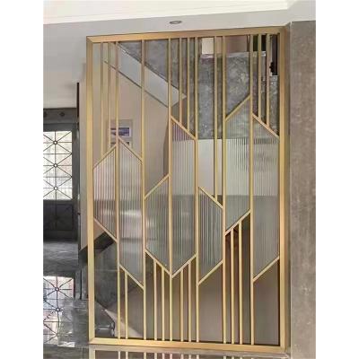 China Modern Custom Light Luxury Stainless Steel Metal Privacy Screen Room Divider Room Divider Nordic Custom Made for sale