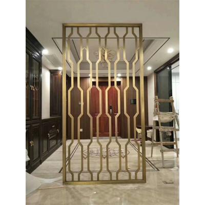 China Modern Design Hotel Gold Metal Screen Stainless Steel Partition Screen Modern Divider for sale