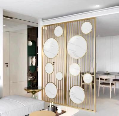 China Modern Custom Stainless Steel Wall Decor Living Room Metal Gold Screens Panels And Room Dividers Divides Screen for sale