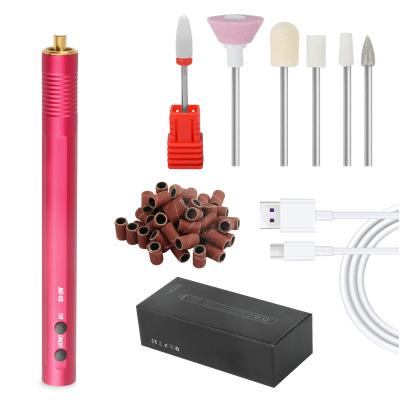 China JIMDOA Rechargeable Portable Nail Drill Set With Carbide Nail Bit Manicure Pedicure Mini Portable Pen Shape Electric Nail Drill Machine for sale