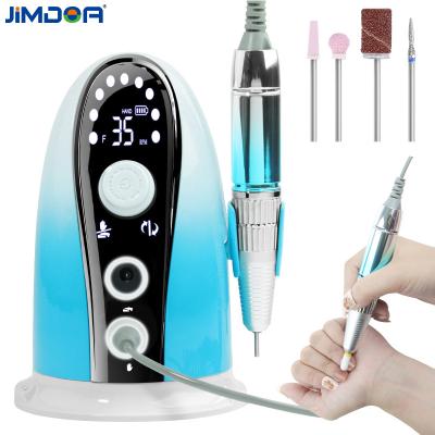 China Jimdoa 35000RPM Plastic Factory Manicure Nail Machine Tool Nail File Professional Wholesale Rechargeable Portable Electric Drill for sale