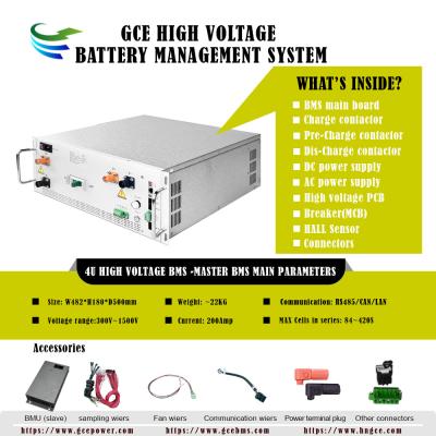 China Hoogspanning BMS 304S972.8V 250A Lifepo4 BMS 1500V Batterijbeheersysteem voor UPS BESS Rack Lithiumbatterijenergie Te koop