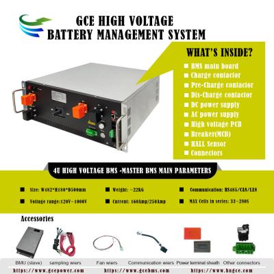 China GCE High Voltage BMS 192S614.4V 250A Lithium BMS Lifepo4 Battery Management System voor Litouwen Battery van UPS Solar BESS Te koop