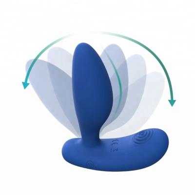 China Male Silicone Sex Toys Silicone Heating Vibrators Electric Shock Rotating Anal Plug For Man for sale