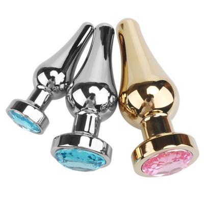 China Stainless Steel Adult Anal Sizes Inclined Gold Expander Butt Jewelry Butt Plug Three Flower Anal Plug for sale