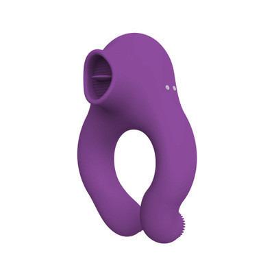 China ABS+Silicone Men's Vibration Lock Ring Couple Flirting Clitoris Sucking Fine Stimulation Vibrating Sex Toys for sale