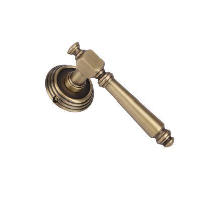 China Security Bathroom Door Lock Gold Modern High End Luxury Interior Antique Brass Casting Door Handles for sale