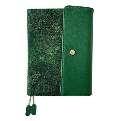 China Hot sale a5 a6 folder custom fancy leather green notebook cover for sale