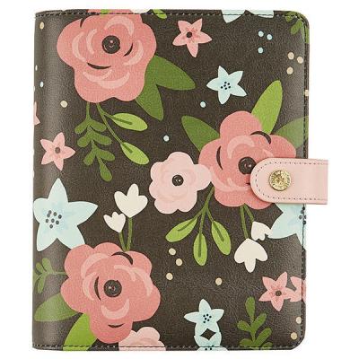 China Daily Factory Directly Supply Organizer Soft Leather Floral Agenda Holder Folder Flower Personal Planner for sale