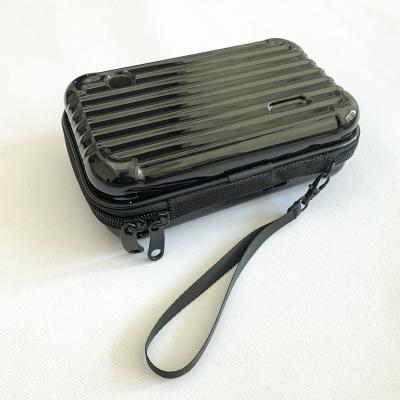 China Mini ABS PC Suitcase Makeup Cosmetic Holder Gift Maker Black Style Custom Korean Toiletry Case for sale