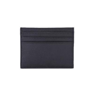 China Durable Leather Grain Card Holder Credit Card Holder Wallet With Silkscreen Printing Logo for sale