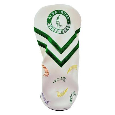 China Customized Cute Durable Design Golf Club Driver Genuine Leather Main Cover With Velvet Fabric for sale