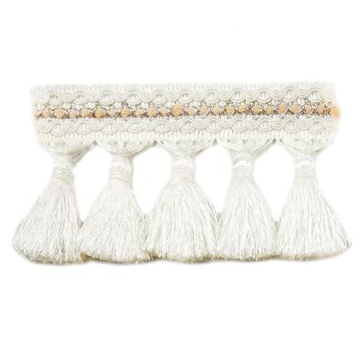 China Cheap colorful white cotton tassel fringe from direct factory for clothes for sale