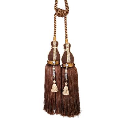 China Wholesale Curtain China Market Polyester Curtain Tieback Furniture Tassels Fringe for sale