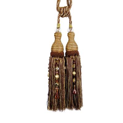 China Bags 2017 Best Tassel And Tie Back Curtain Trims With Crystal Bead for sale