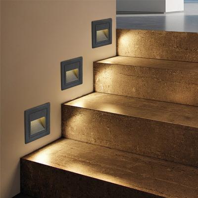 China Modern Deft Outdoor Indoor Waterproof Ip65 Mini Square Recessed Step Lights Manufacturer Side Stair Led Stair Wall Light for sale