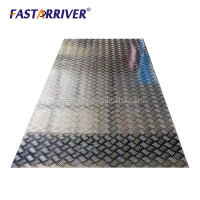 China Industry and architecture industries. 5 Bar Anti-Slip Checkered Aluminum Sheet For Decoration for sale