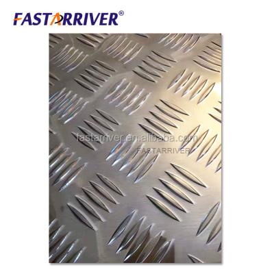 China Industry and architecture industries. 5 Bars Plate Checkered 5052 Aluminum Tread Anti - Slip Sheet for sale