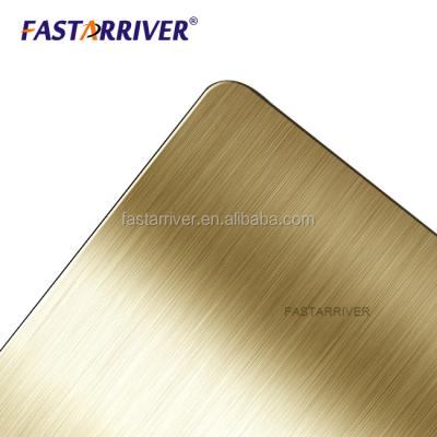 China Aluminum Curtain Wall Mill Finish Hairline Gold Brushed Sheet for sale