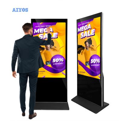 China Indoor Aiyos 55 Inch LCD Screen Digital Signage Free Advertising Multimedia Player for sale