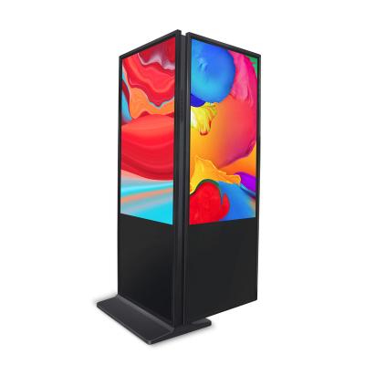 China Aiyos Indoor Indoor Floor Standing 55 Inch Advertising Display Double Sided Screen Kiosk for sale