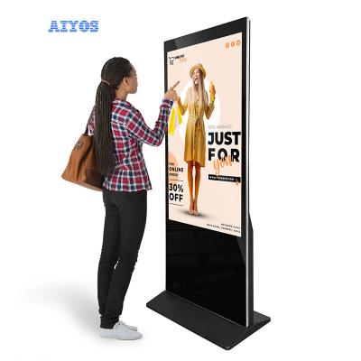 China Indoor Ultra Thin Indoor Floor Stand Touch Screen Vertical Advertising Player LCD Digital Signage Display for sale