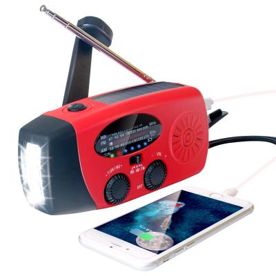 China Multi-functional Emergency Supplies OEM Factory Portable DAB 2000mah Emergency Crank Weather Solar Radio with Phone Charger and 3 LED Flashlight AM FM Noaa Radio for sale