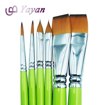 China Acrylics Watercolor Face Body Paint Synthetic Nylon Brush Set Gold Handle Spring Back Face Body Paint Excellent Set Brush For Face Painting for sale