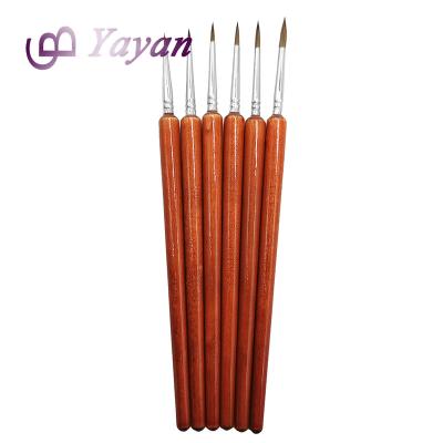 China Watercolor Oil Painting Private Label 6PCS/Set Weasel Hair Short Handle Oil Brushes Set for Artists for sale