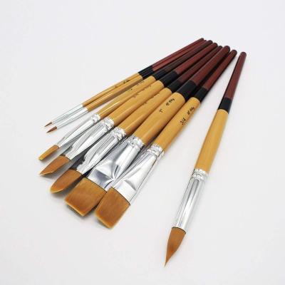 China Paint and Acrylic Artist Paint Brush Sets Art Supplies Wholesale Nylon Oil and Acrylic Paint Brush Set for sale