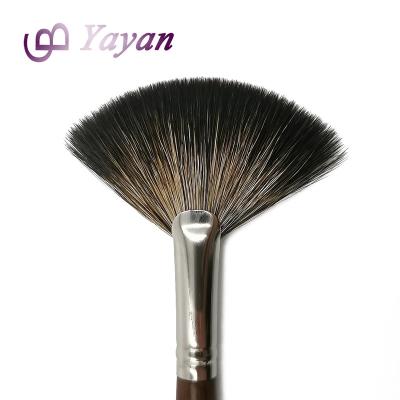 China Custom Blending Brushes Skin-Friendly Logo Fan Make Up Brush Contour Blush Powder For Face Highlight for sale