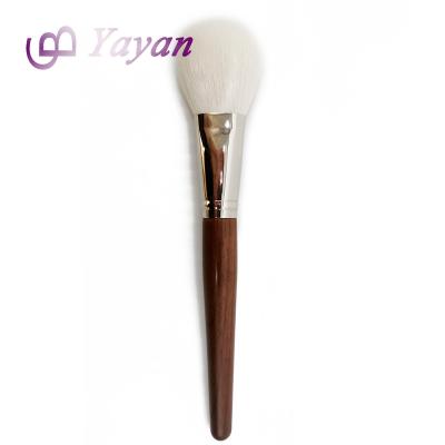 China Olive Animal Hair Pure White Facial Powder Cosmetic Good Quality Brush Brass Brass Makeup Brush For Facial Cosmetic for sale