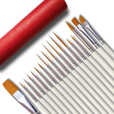 China Professional Synthetic Nylon Handle Detail Artist Paint Brush For Wood Artist's Brush for sale