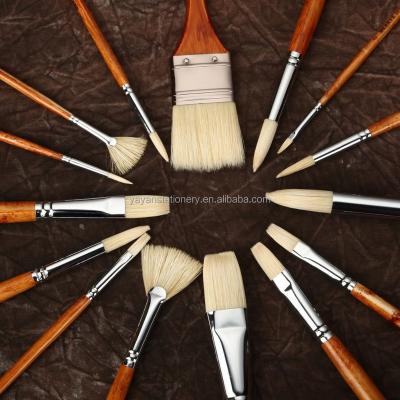 China Watercolor Acrylic Gouache Newcomer Hog Hair OilPainting Brushes Artist Painting For Oils for sale