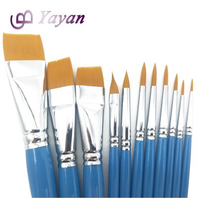 China 11Pcs Private Label Watercolor Paint Brush Nylon Blue Aritist Brush for Art Watercolor Drawing for sale