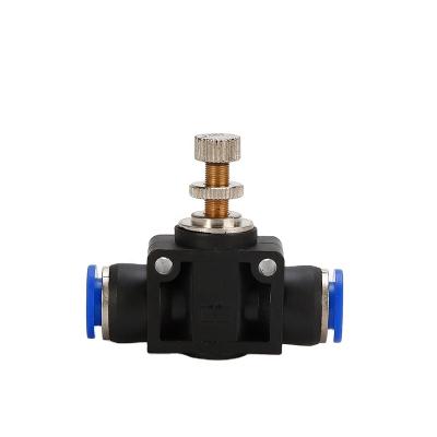 China Plastic+brass SA Fittings Air Circulation Plastic Pneumatic Speed ​​Control Valve Pneumatic Throttle Valve for sale