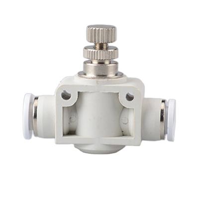 China Plastic+brass SA Fittings Pneumatic Speed ​​Control Valve Air Hose Pusher Fitting Quick Connect Pneumatic Throttle Valve Plastic Pneumatic for sale